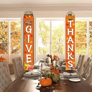 Осенняя тема висит баннер крыльцо знак День благодарения украшения для вечеринки