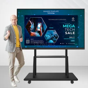 55-Inch Interactieve Smart Whiteboard Touchscreen Schrijfbord Voor Kinderen In Elegant Wit Design