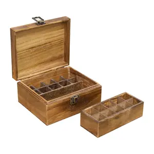 木质精油储存收纳盒复古精油包装成品松木盒