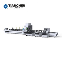 Machine de découpe laser à fibre CNC entièrement automatique, refroidie par eau, 3 axes, avec chargement et déchargement, pour tubes et tuyaux
