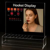Hookei Tableau d'affichage de produits de soins de la peau de maquillage de bureau en acrylique personnalisé Présentoir de cosmétiques en acrylique en forme de L