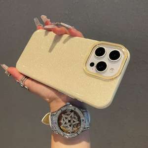 Funda de teléfono sencilla oficial delgada de TPU + PC con purpurina para <span class=keywords><strong>Apple</strong></span> iPhone 17 16 15 14 13 Pro Max Bling Girly, carcasa protectora - Product Image 4