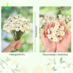 <span class=keywords><strong>Ramo</strong></span> de <span class=keywords><strong>flores</strong></span> blancas artificiales, <span class=keywords><strong>flores</strong></span> de margaritas, plantas al aire libre, <span class=keywords><strong>flores</strong></span> <span class=keywords><strong>silvestres</strong></span> de primavera para boda, decoración de fiesta de margaritas - Product Image 5