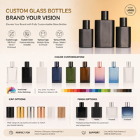 Set Botol Parfum Spray Matte Hitam 30ml 50ml 100ml untuk Label Pribadi dengan Semprotan Halus dan Tutup Plastik