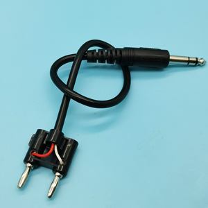 双路扬声器香蕉公插头至辅助6.35毫米压接电线电缆 - Product Image 1