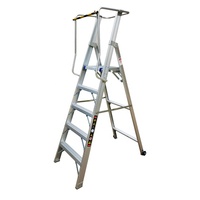 Plateforme de travail escamotable industrielle en aluminium à 5 marches, capacité de 136 kg, portable pour applications d'ingénierie