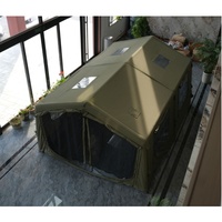 Tentes gonflables d'extérieur de 17 m pour le camping avec cheminée, en tissu de coton, tente gonflable facile à installer, grande maison gonflable avec pompe