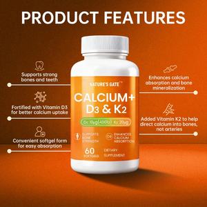 Cápsulas de Gel Suave de Vitamina D3 y K2 para Adultos ACORN OEM/ODM, Apoyo para la Absorción de Calcio y la Densidad Ósea (Personalizable) - Product Image 4