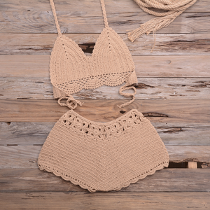 Maillot <span class=keywords><strong>de</strong></span> Bain Deux Pièces <span class=keywords><strong>de</strong></span> Plage Femme Style Usine Vente en Gros, Haut Bikini Enveloppant Poitrine avec Crochet Main et <span class=keywords><strong>Short</strong></span> Évidé à Bretelles pour Vacances - Product Image 6
