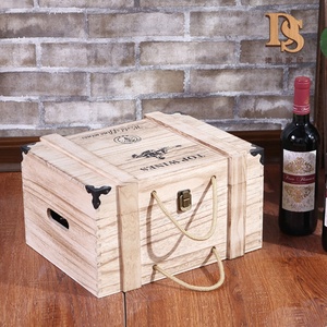 Shabby Chic Caja de almacenamiento de madera Multifuncional Plegable Juguete Bolsa de bebidas Almacenamiento Rectángulo Shabby Chic Caja de madera decorativa - Product Image 2