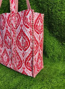 Bolso Reversible bohemio hecho a mano, ecológico, sostenible, grande, para compras, Multicolor, Floral, 100%, algodón, estampado a mano - Product Image 2