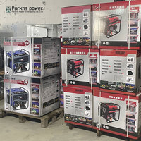 Groupe électrogène silencieux à essence V-twin 4 temps 15 CV 15 kW 30 kW avec alternateur à bobine en cuivre AVR OHV, démarrage électrique et affichage LED
