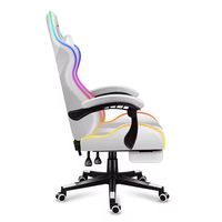 Chaise de jeu d'ordinateur de course moderne de nouveau design avec des lumières LED RVB en cuir synthétique