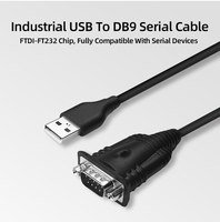 Cable Adaptador USB a RS232 al por Mayor de Fábrica, Cable Serial USB 2.0 a DB9 Macho de 9 Pines con Chipset FT232, Cable Convertidor RS232