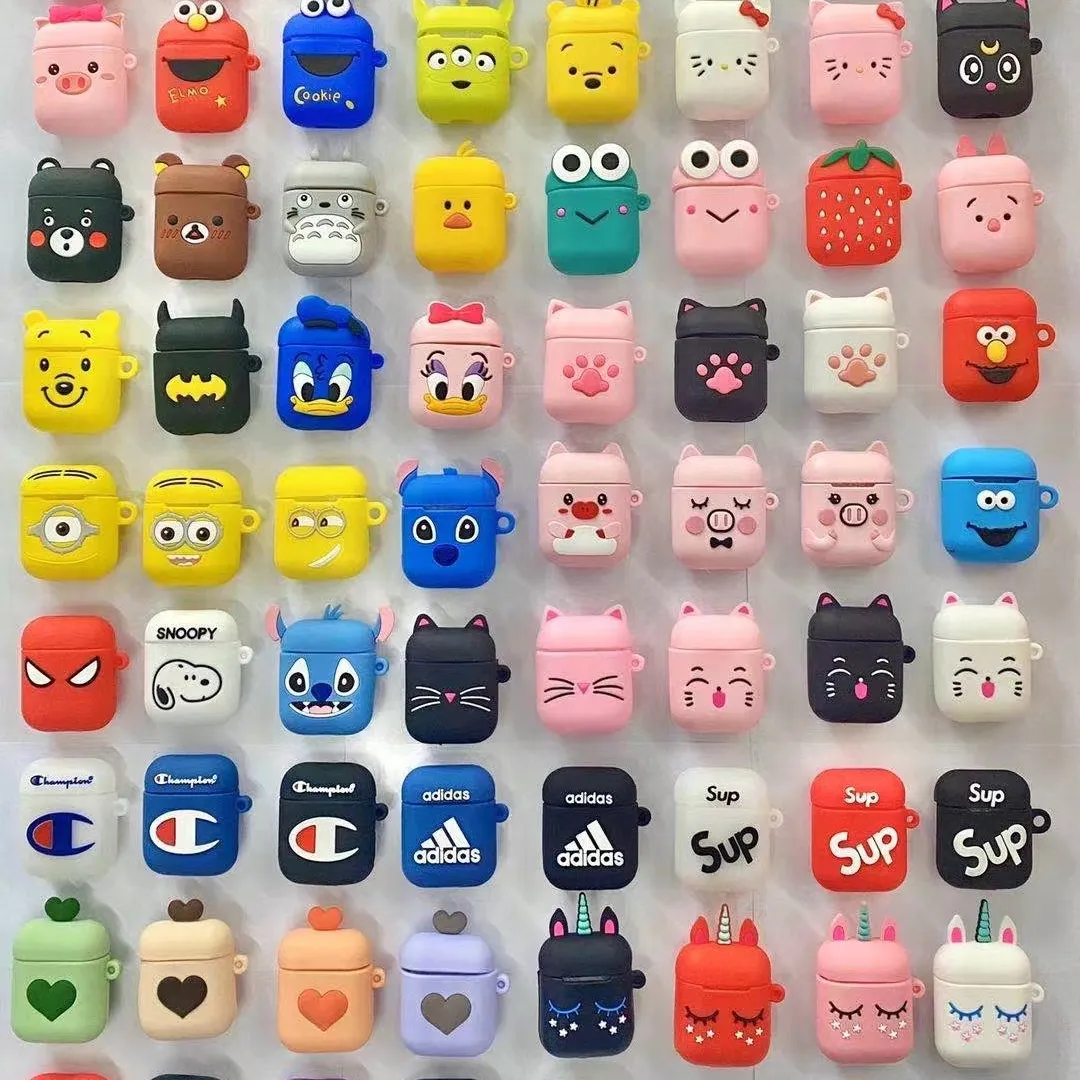 Factory Price 3D Cartoon Cute Luxury Protective Silicone air pod case cover for Airpods case