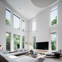 Ventanas de Aluminio de Lujo con Diseño de Persiana de Vidrio Templado, Construcción Duradera para Viviendas Pasivas y Villas