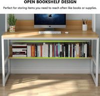 Bureau d'angle pour ordinateur de chambre à coucher, bureau de travail à domicile avec étagère pour la maison
