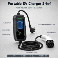 Pengisi Daya EV Portabel Odisen 7kW 11kW 22kW GBT 16A 32A AC Charger IP65 Auto Stop OVP OCP 3C Bersertifikasi CE ISO9001 untuk Rumah dan Luar Ruangan OEM