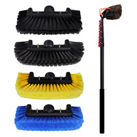 Brosse souple non conductrice à longue portée pour nettoyage de panneaux solaires et de fenêtres sur toits