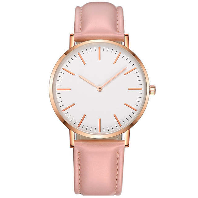 Ultra-Thin Minimalist Women's Quartz Watch Popular Leather Strap Stainless Steel Customized Brand Logo Fashion Sport Watch for