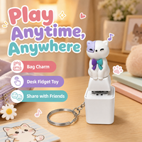 Movidoo Clavier mécanique anti-stress Kawaii Chat, jouet sensoriel avec son de clic, rechargeable par USB, porte-clés, en boîte, idéal pour cadeaux