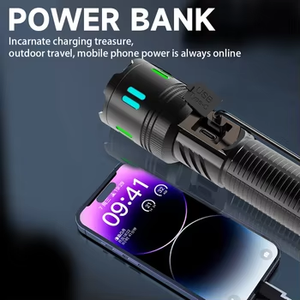 Cao lumen pin hiển thị trắng <span class=keywords><strong>Laser</strong></span> USB sạc ngoài trời không thấm nước Zoomable nhôm <span class=keywords><strong>Led</strong></span> <span class=keywords><strong>Torch</strong></span> ánh sáng đèn pin chiến thuật - Product Image 3