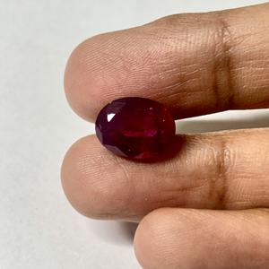 Pierres précieuses rubis rouge ovales de taille libre cultivées en laboratoire, saphir simulé créé en laboratoire avec des inclusions de cristal pour la fabrication de bijoux - Product Image 1