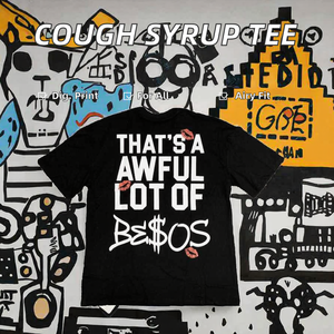 T-shirts streetwear Y2K pour hommes – Prix bas, 100 % coton, coupe oversize, motif tricoté « That's Low price SYRUP » - Product Image 3