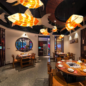 Japanese Koi Fish Shaped Chandelier E27 Incandescent <b>Light</b> For <b>Dining</b> Rooms And Restaurants Zen Inspired Design - Product Image 2