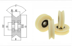 공장 맞춤형 플라스틱 나일론 풀리(베어링 포함) 외경 4.5인치(115mm) 플라스틱 시브 풀리 휠 - Product Image 6
