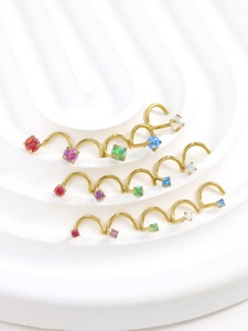 Piercing de nez en acier chirurgical 316L avec <span class=keywords><strong>opale</strong></span>, à vis, hypoallergénique, pour peaux sensibles, personnalisable pour femme - Product Image 4