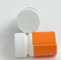 Nouvelle conception, flacon cylindrique en plastique HDPE de 1 oz (30 cc) pour pilules, capsules, vitamines, avec bouchon à vis, couleur personnalisée, modèle CC34