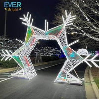 Arche géante lumineuse LED flocon de neige pour extérieur, Noël, Halloween, étanche IP65, en PVC, multicolore, pour mariages et aménagements paysagers