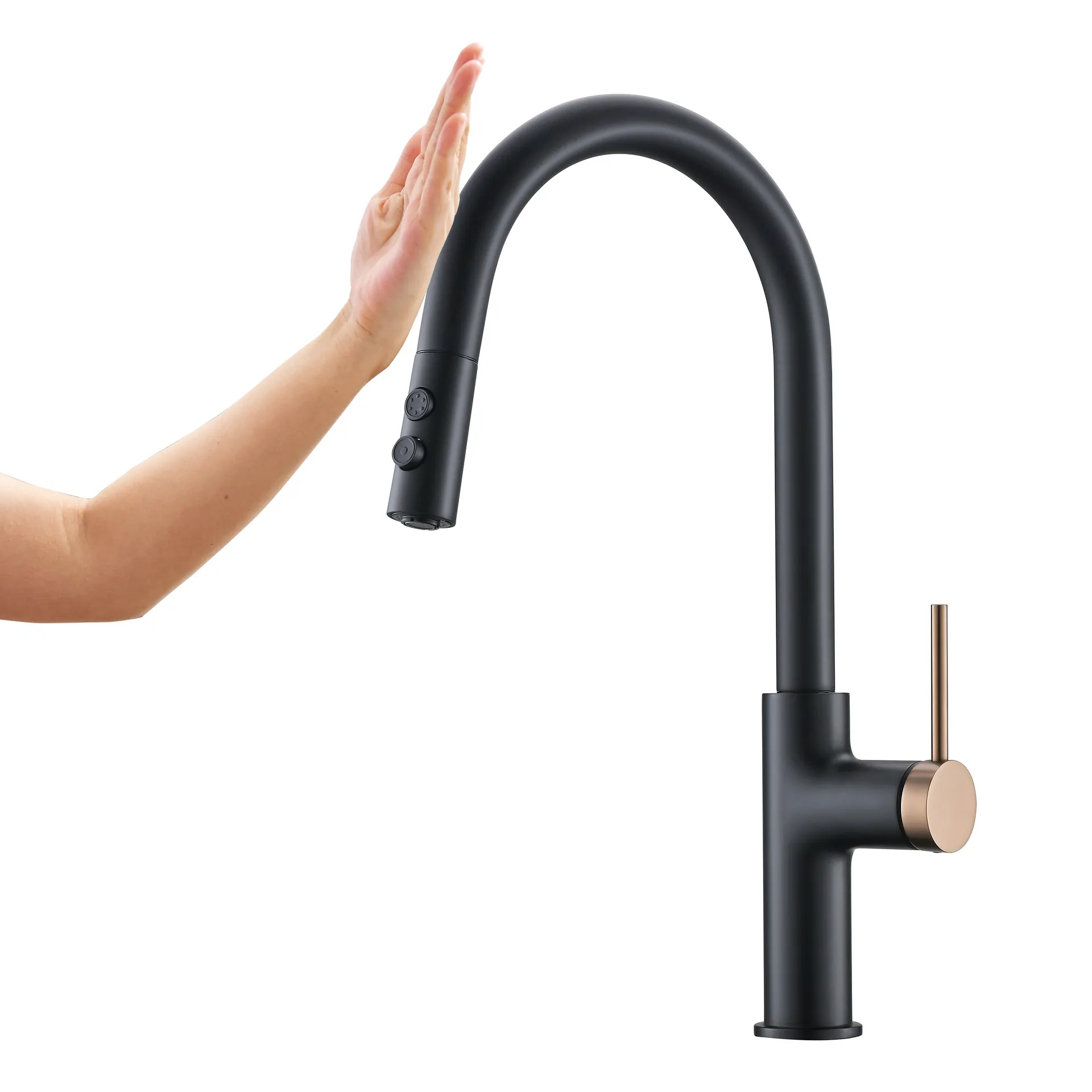 Kitchen Sink Water Taps Gold Black Brushed Color Pull Out Smart Touch Sensor Kitchen Faucet