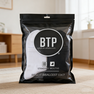 MOQ 500 Kostenlose Muster Wiederverschließbare Zip-Lock Kleidungsverpackung Plastik Schwarz Matt Frosted Slider Dreiseitig Versiegelte Reißverschlusstasche Mit Logo - Product Image 4