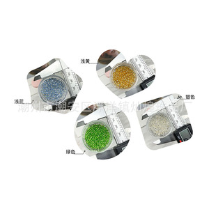 Perles de verre rondes transparentes de 2-3 mm, sept couleurs, pour point de croix, artisanat, fabrication de bijoux, perles en vrac - Product Image 4