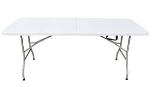 Mesa rectangular de 6 pies, mesa plegable de plástico con tapa de HDPE, mesa de exterior de plástico conveniente al por mayor - Product Image 2