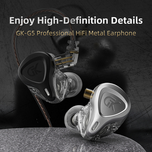 <span class=keywords><strong>Cuffie</strong></span> <span class=keywords><strong>In</strong></span>-<span class=keywords><strong>Ear</strong></span> GK-G5 con Design Ergonomico, Driver Dinamico da 10mm, Qualità Audio ad Alta Definizione, Cavo Sostituibile, HiFi <span class=keywords><strong>in</strong></span> Metallo - Product Image 2