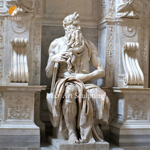 Statue de Moïse en Marbre Naturel Sculpté à la Main, Taille Naturelle, au Meilleur Prix - Product Image 1