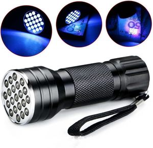Ultra Violet 21 LED Flashlight Mini Black <b>Light</b> Rechargeable Flashlight Usb Led Torch Usb Cob Mini UV Mini 21 LED Flashlight - Product Image 1