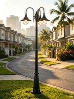 Lampes de jardin personnalisées en usine, éclairage extérieur, lampes à poteau LED en aluminium étanches pour l'aménagement paysager, éclairage de jardin et de cour