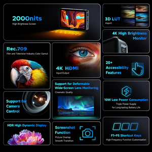 Godox GM6S Pro 5,5 дюймов 10 Вт 4 К ультра яркий монитор камеры DSLR 3D LUT сенсорный экран IPS FHD 1920x1080 видео 4 К HDMI поле Monit - Product Image 3