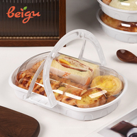 Boîte à pique-nique rectangulaire portable et écologique en PET, ensemble de thé de l'après-midi, dessert, gâteau, pain, repas de camping, recyclable/jetable