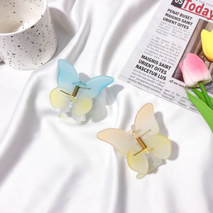 Donne coreane all'ingrosso piccola <span class=keywords><strong>Clip</strong></span> per capelli in plastica acrilica a forma di farfalla artiglio per capelli sfumato per ragazze - Product Image 6