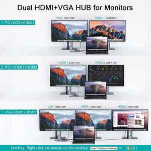 Station d'accueil USB-C 11-en-1 OEM avec triple écran, double HDMI 4K, adaptateur VGA, Gigabit USB 3.0, SD/TF pour MacBook M1/M2/M3 <span class=keywords><strong>DisplayLink</strong></span> - Product Image 6