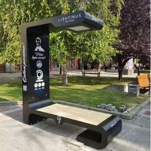 <span class=keywords><strong>Banco</strong></span> Urbano Inteligente con Energía Solar y Caja <span class=keywords><strong>de</strong></span> Luz Publicitaria para Relajarse - Product Image 4