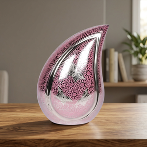 Urna Funeraria de Latón Plateado, Ataúd Conmemorativo para Cenizas, Florero con Diseño de Mariposa, Decoración de Mesa, Capacidad de 200 Pulgadas Cúbicas - Product Image 3