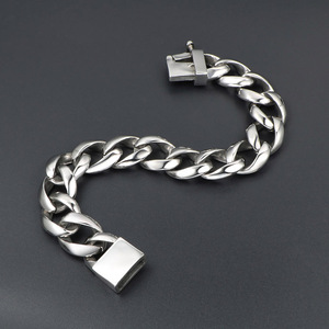 Men's <b>Titanium</b> Steel <b>Chain</b> Bracelet 20mm Curb Link Hip Hop Unisex Jewelry CE170 - Product Image 2