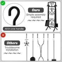 Décorations modernes pour la maison Ensemble d'outils de cheminée en métal bon marché Ensemble d'outils de feu en laiton massif vintage avec touche décorative