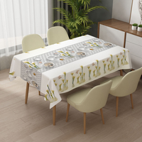 Nappe de table rectangulaire florale RNPT, nappe d'extérieur en plastique, nappe douce et lavable, nappe cirée pour table basse, nappe carrée